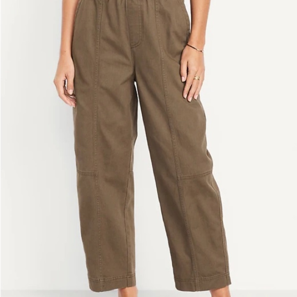 High-Waisted Barrel Ankle Pants Reishi